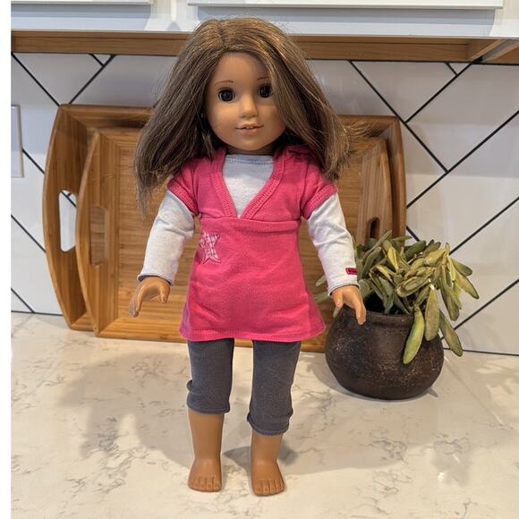 American 18” Girl Doll Just Like You Truly Me short hair brown skin tone